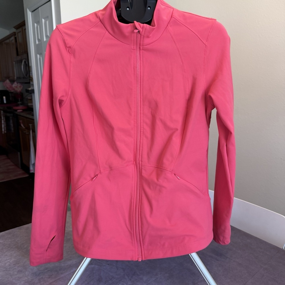 Spyder Active Full Zip Athletic Jacket Pink Women's Large Running Stretch